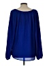 New Directions Blue Long Sleeve Blouse Size L - photo 2