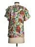 Jodifl 100% Polyester Green Short Sleeve Blouse Size S - photo 2