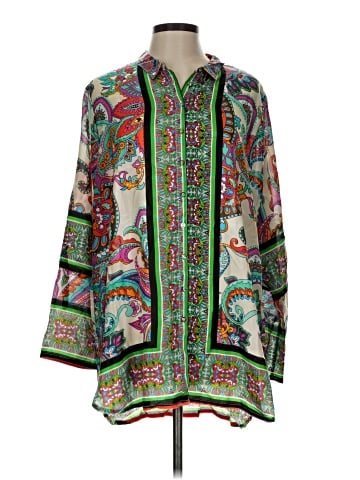 Johnny Was 3/4 Sleeve Silk Top (view 1)