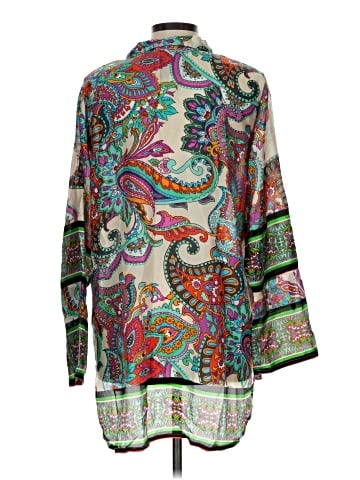 Johnny Was 3/4 Sleeve Silk Top (view 2)