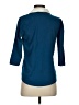 Lands' End 100% Cotton Color Block Blue 3/4 Sleeve Blouse Size XS - photo 2