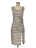 Unbranded 100% Polyester Stripes Ivory Casual Dress Size M - photo 1