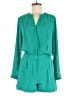 Jennifer Lopez 100% Polyester Solid Teal Romper Size 6 - photo 1