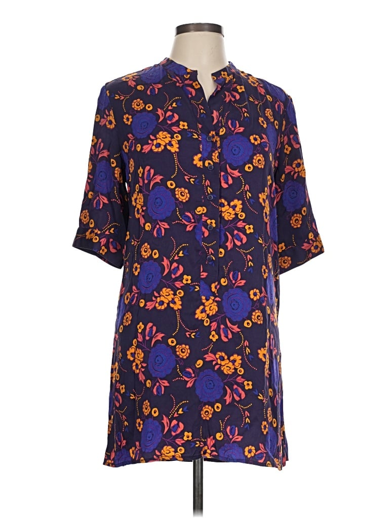 Pre-owned Tucker Short Sleeve Blouse In Blue