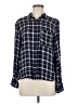 August Mist 100% Rayon Plaid Blue Long Sleeve Button-Down Shirt Size M - photo 1