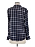 August Mist 100% Rayon Plaid Blue Long Sleeve Button-Down Shirt Size M - photo 2