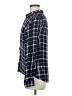 August Mist 100% Rayon Plaid Blue Long Sleeve Button-Down Shirt Size M - photo 5