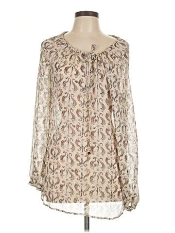 Tory Burch Long Sleeve Silk Top (view 1)
