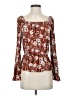 CeCe Brown Long Sleeve Blouse Size S - photo 1