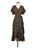 Max Studio Paisley Multi Color Brown Casual Dress Size S - photo 1