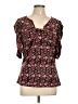East5th Burgundy Short Sleeve Blouse Size L - photo 1