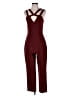 Express Color Block Burgundy Jumpsuit Size 6 - photo 1