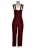 Express Color Block Burgundy Jumpsuit Size 6 - photo 2