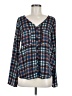 XXI 100% Polyester Plaid Blue Long Sleeve Blouse Size M - photo 1
