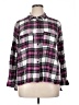 Lane Bryant 100% Rayon Plaid Pink Long Sleeve Button-Down Shirt Size 14 - 16 Plus - photo 1
