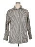 DressBarn Stripes Silver Long Sleeve Button-Down Shirt Size 14 - 16 - photo 1