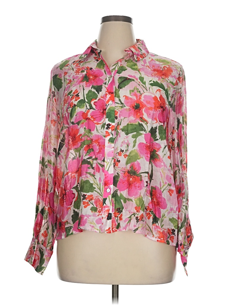 Pre-owned Zara Long Sleeve Blouse In Pink
