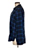 Express 100% Cotton Plaid Blue Long Sleeve Button-Down Shirt Size M - photo 5
