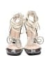 Unbranded Silver Black Sandals Size EU 37 - photo 2