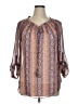 Gibson Latimer 100% Polyester Brown 3/4 Sleeve Blouse Size XL - photo 1