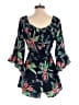 Hint of Blush 100% Polyester Tropical Blue Romper Size S - photo 2