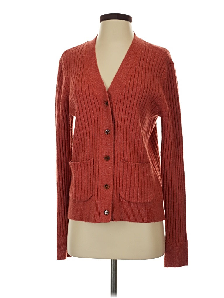 Pre-owned Ann Taylor Loft Cardigan Sweater In Orange