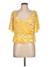11. Honore 100% Rayon Yellow Short Sleeve Blouse Size 12 - photo 1