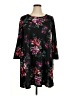 Apt. 9 Floral Black Casual Dress Size XL - photo 1
