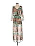 Unbranded 100% Polyester Print Green Blue Casual Dress Size S (estimated) - photo 1