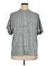 MICHAEL Michael Kors Print Gray Short Sleeve Blouse Size XL - photo 1