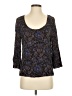 Buttons Black 3/4 Sleeve Top Size S - photo 1
