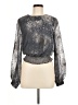 Walter Baker 100% Lyocell Metallic Silver Long Sleeve Blouse Size M - photo 1