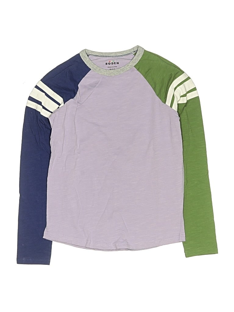 Pre-owned Mini Boden Kids' Long Sleeve T-shirt In Purple