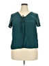 Forever 21 Plus 100% Rayon Teal Short Sleeve Blouse Size 2X - photo 1