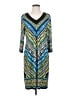 Chico's Print Blue Casual Dress Size Med (1) - photo 1