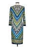 Chico's Print Blue Casual Dress Size Med (1) - photo 2