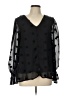 Blu Pepper 100% Polyester Black Long Sleeve Blouse Size L - photo 1
