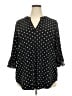 Kasper Polka Dots Black 3/4 Sleeve Blouse Size XXL (estimated) - photo 1