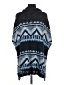 Great Northwest 100% Acrylic Chevron-herringbone Blue Poncho Size M - photo 2