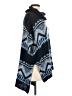 Great Northwest 100% Acrylic Chevron-herringbone Blue Poncho Size M - photo 4