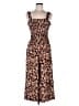 Evereve 100% Rayon Paisley Brown Jumpsuit Size M - photo 1