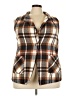 Shein Curve Plaid Brown Vest Size 18 Plus (3) - photo 1