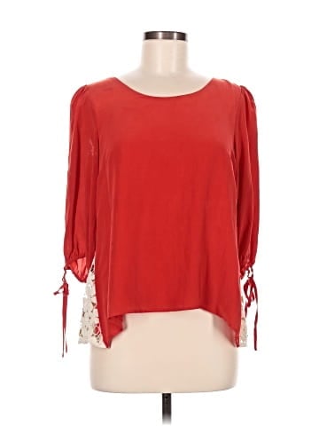 Stitch & Knot 3/4 Sleeve Silk Top (view 1)
