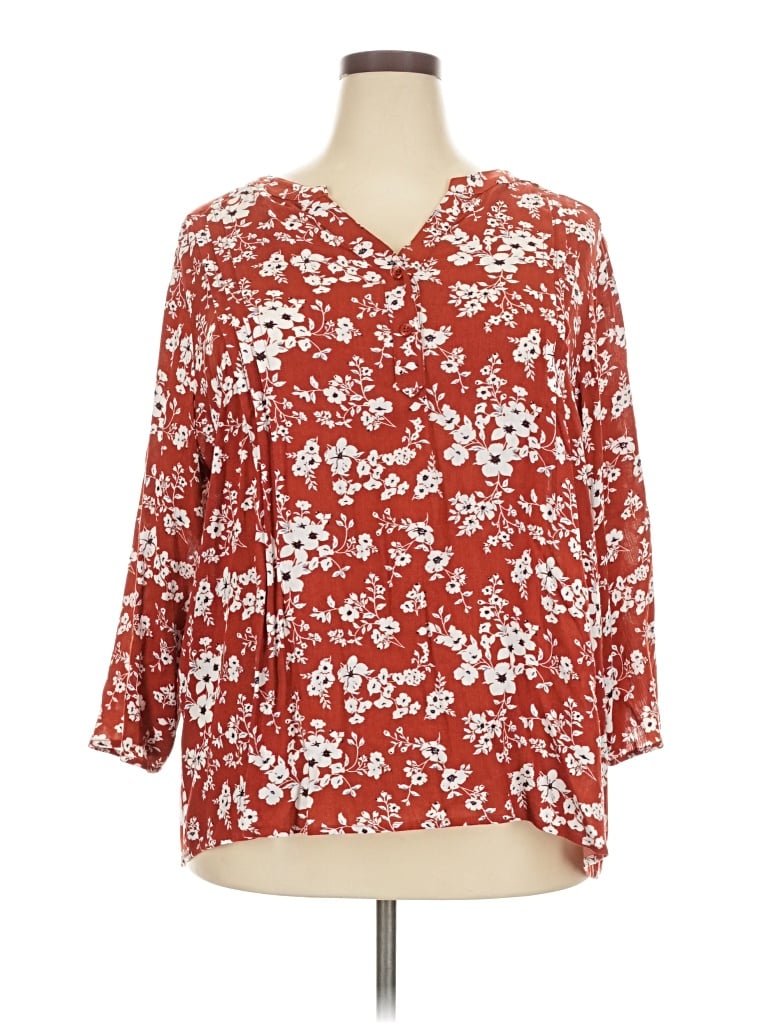 Fun2fun 3/4 Sleeve Blouse In Red