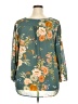 Fun2Fun 100% Polyester Floral Teal 3/4 Sleeve Blouse Size 2X - photo 2