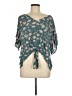 ABound 100% Rayon Teal 3/4 Sleeve Blouse Size L - photo 1
