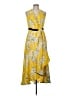 Coast 100% Polyester Print Yellow Casual Dress Size 8 - photo 1