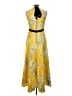 Coast 100% Polyester Print Yellow Casual Dress Size 8 - photo 2