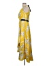 Coast 100% Polyester Print Yellow Casual Dress Size 8 - photo 5
