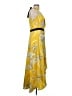 Coast 100% Polyester Print Yellow Casual Dress Size 8 - photo 4
